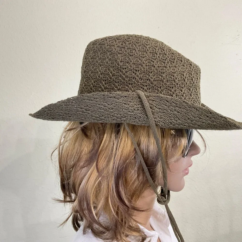 Kolob  Sunhat Woven Poly  Western Outback Green Travel One size